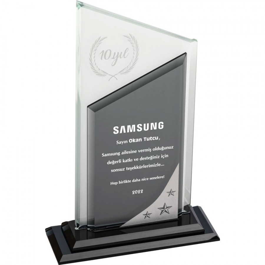 6810 - Kristal Plaket 15 x 25 cm